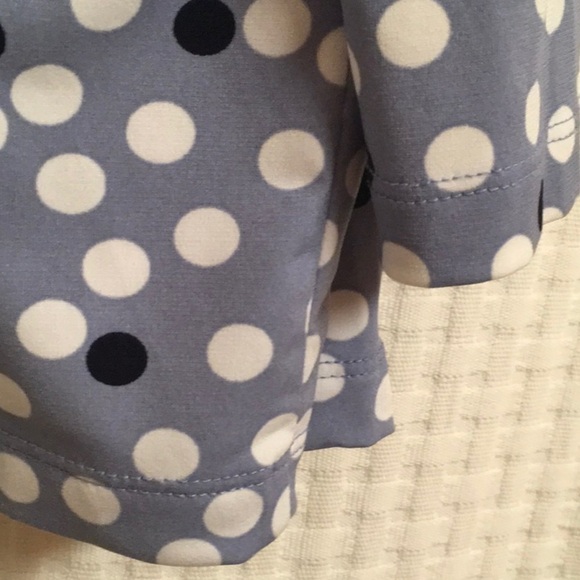 Ellen Tracy Jacket women's size medium Blue White Circles coverup topper‎ - Picture 10 of 15